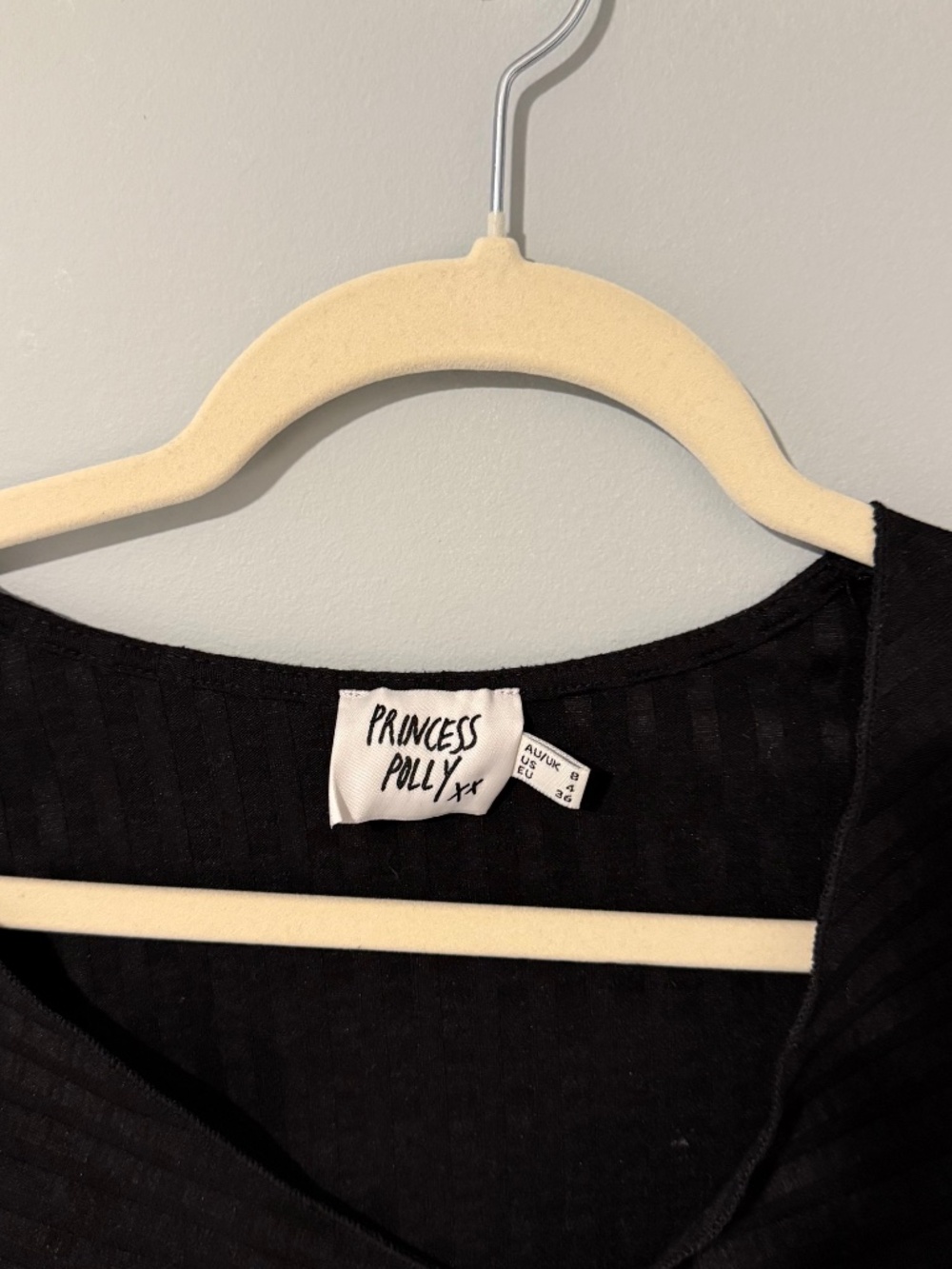 Black Princess Polly Wrap Abigail Crop Top - Picture 5 of 6
